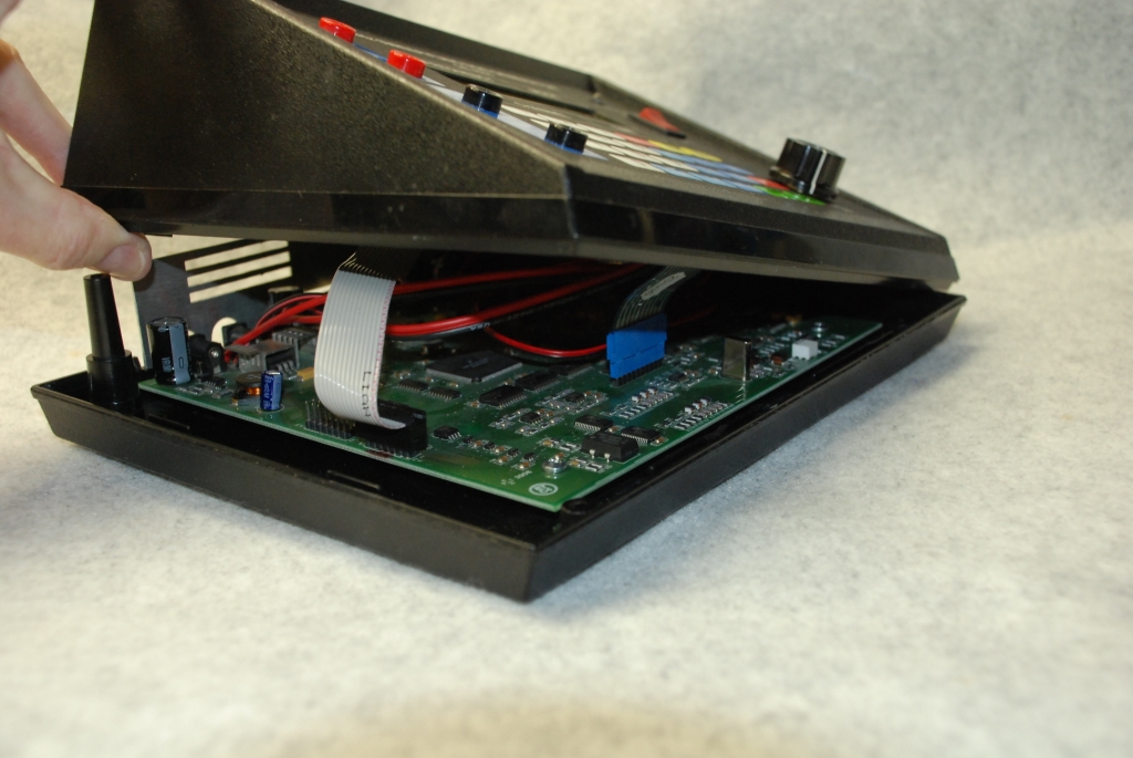 Interior view, showing ribbon and keyboard cables.