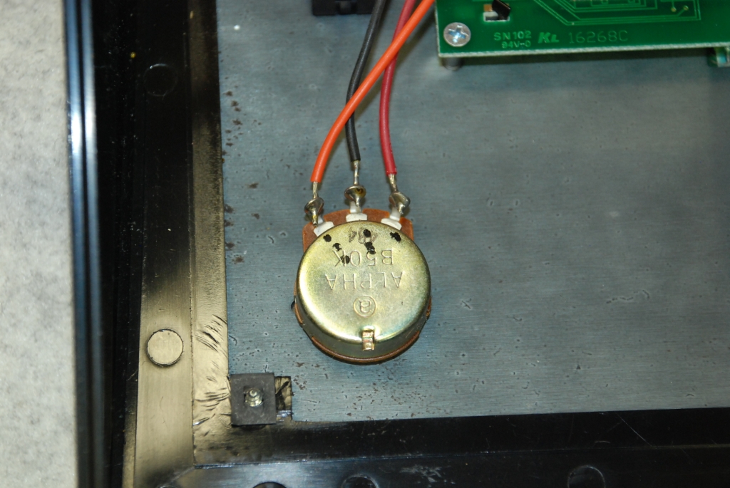 Marking the potentiometer and board connections.