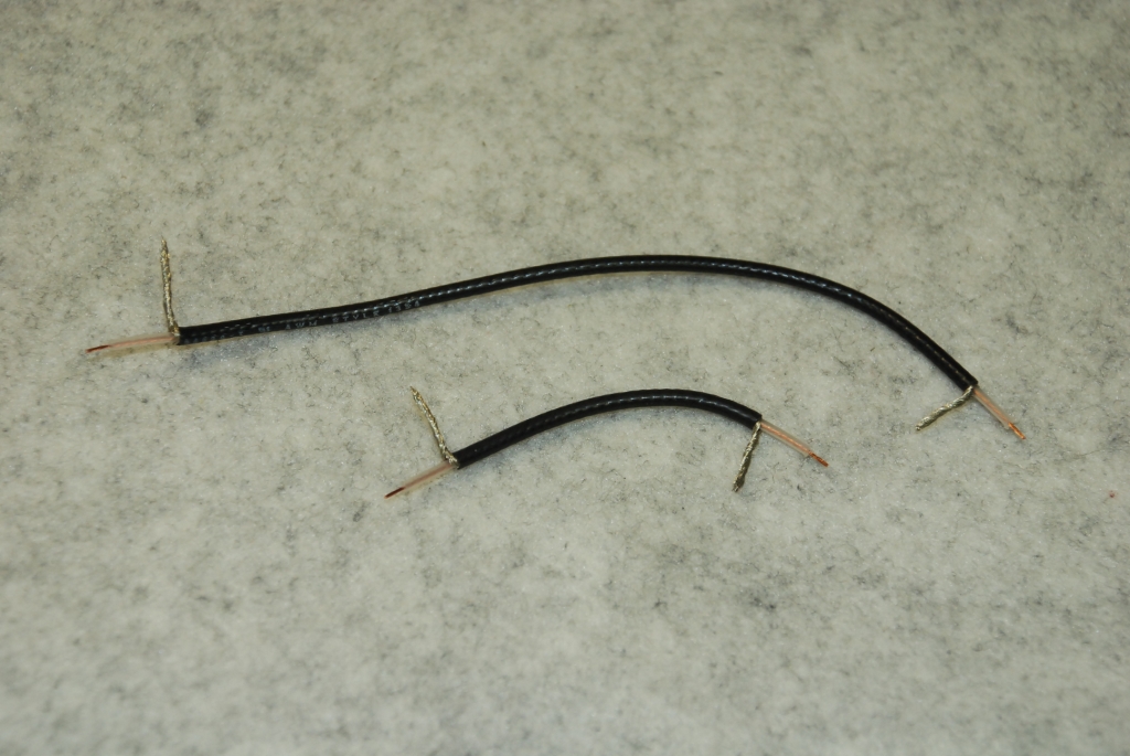Shielded cables prepared for installation.