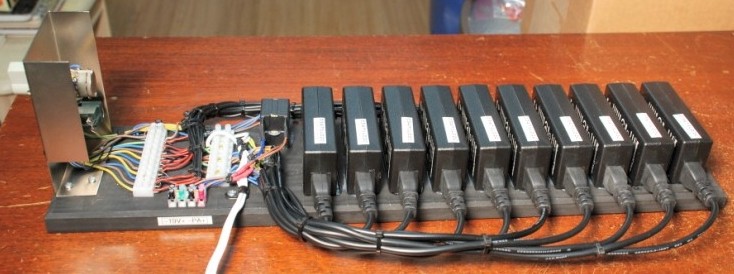 Right side view of the power supply.